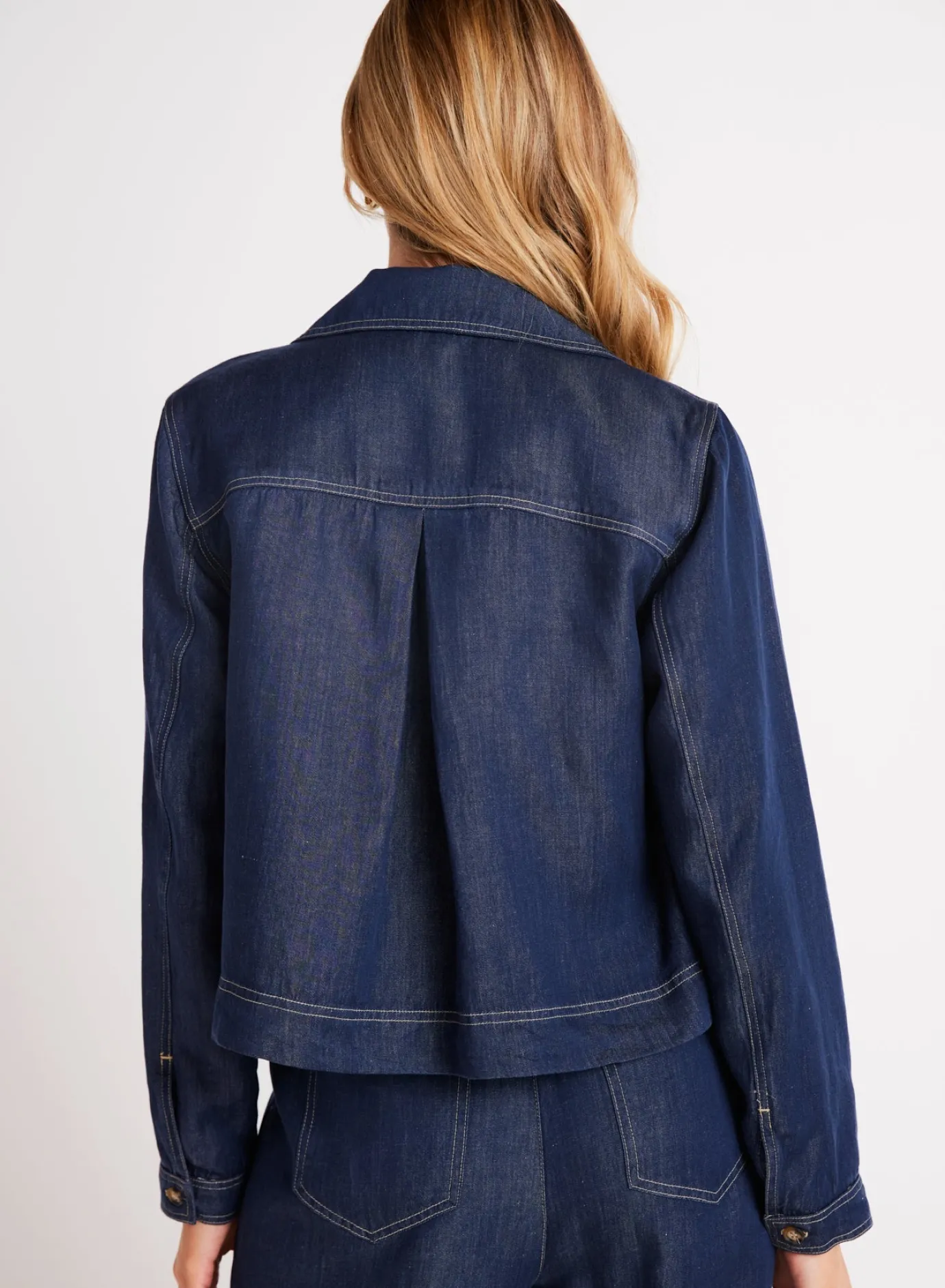 Bella Dahl Flap Pocket Utility Jacket - Dark Denim- Outerwear