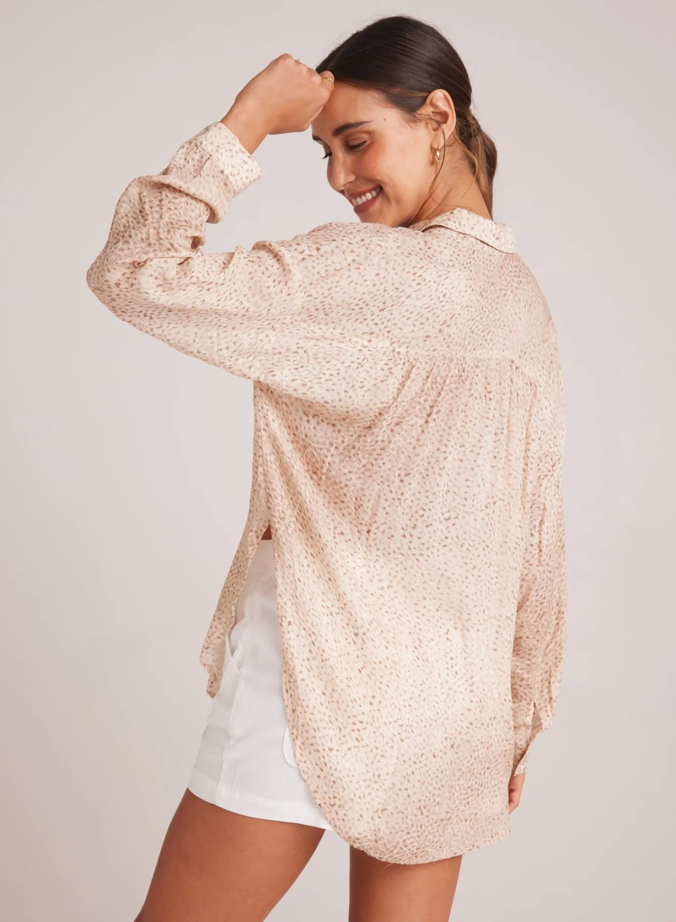 Bella Dahl Flowy Shirt - Salvador Sand Print- Button Down