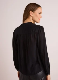 Bella Dahl Flowy Tie Neck Pullover - - Long Sleeve