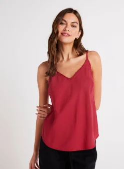 Bella Dahl Frayed Cami - Ruby Red- Seasonal Essentials
