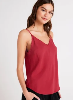 Bella Dahl Frayed Cami - Ruby Red- Seasonal Essentials