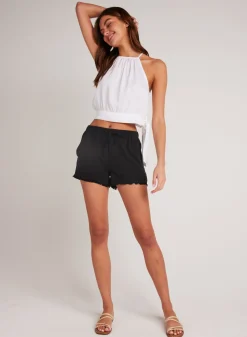 Bella Dahl Frayed Hem Pocket Short - Vintage Black- Essentials Bottoms