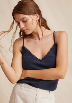 Bella Dahl Frayed Tencel Cami - Endless Sea- Sleeveless