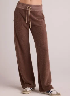 Bella Dahl French Terry Wide Leg Sweatpant - Mocha Mist- Pants