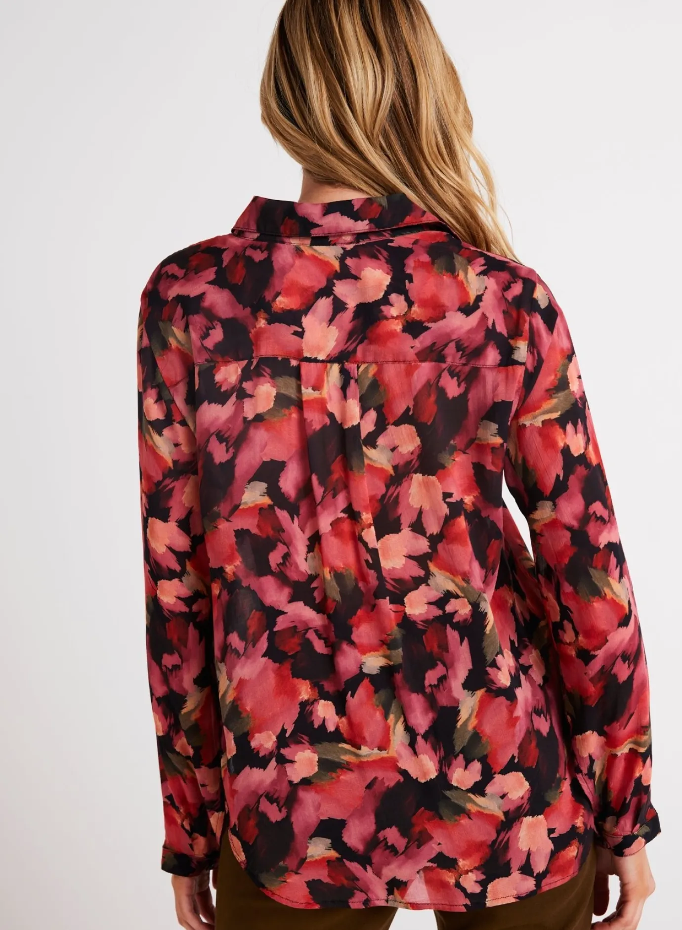 Bella Dahl Full Button Down Hipster Shirt - Autumn Bloom Print- Button Down