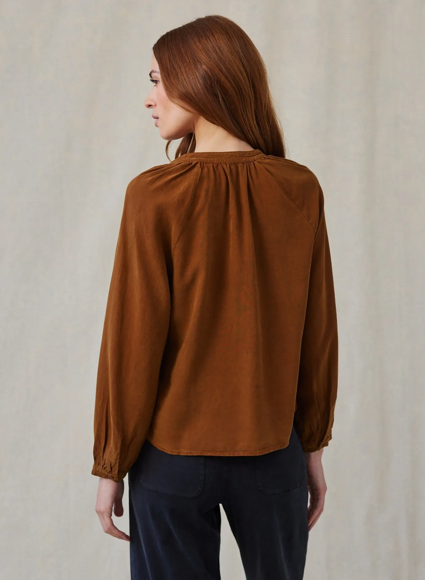 Bella Dahl Full Sleeve Raglan Button Down - Twilight Gold- Seasonal Essentials