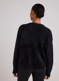 Bella Dahl Fuzzy Crew Neck Cardigan - - Sweaters