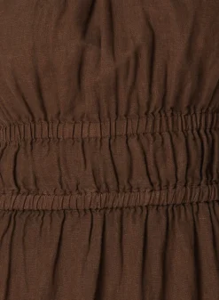 Bella Dahl Gathered Halter Midi Dress - Cocoa Cabana- Long Dresses