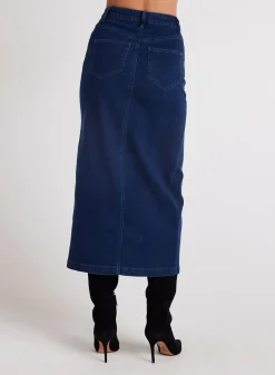 Bella Dahl Gia Front Slit Maxi Skirt - Indigo Twilight Wash- Skirts