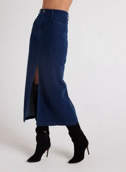 Bella Dahl Gia Front Slit Maxi Skirt - Indigo Twilight Wash- Skirts