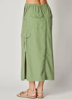 Bella Dahl Goldie Bellow Pocket Cargo Skirt - Lush Foliage- Skirts