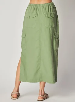 Bella Dahl Goldie Bellow Pocket Cargo Skirt - Lush Foliage- Skirts