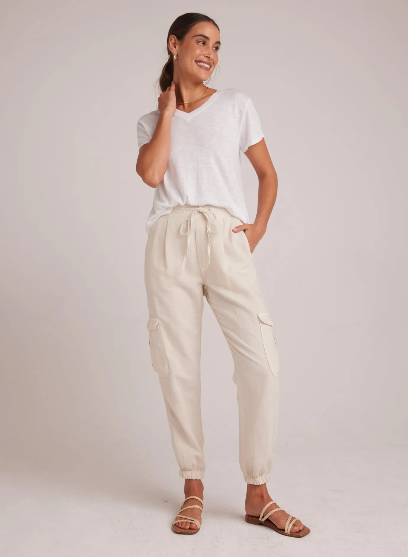 Bella Dahl Isla Pleated Jogger - Seashell Sand- Pants