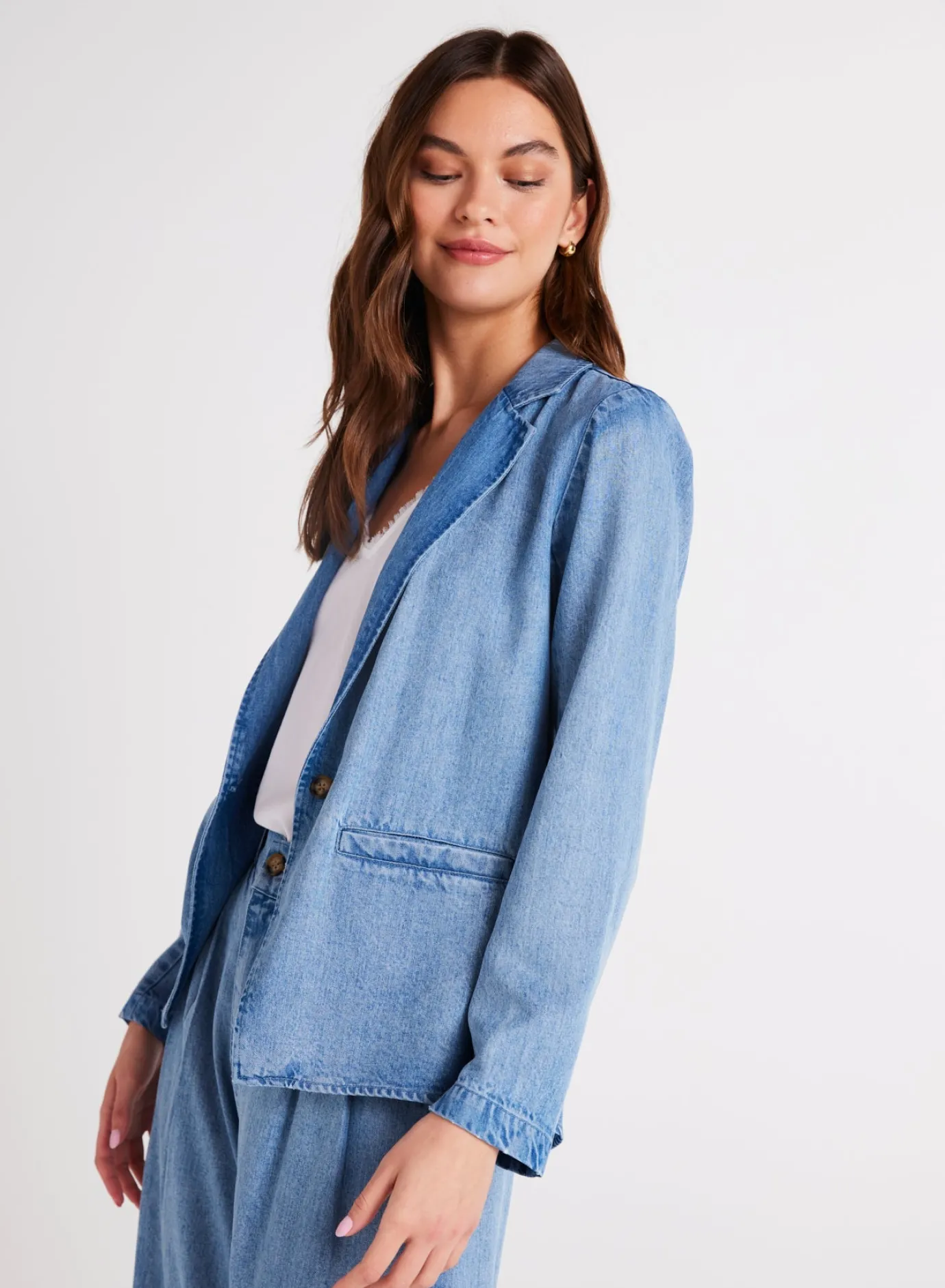 Bella Dahl Jagger Easy Longline Blazer - Vintage Horizon Wash- Outerwear