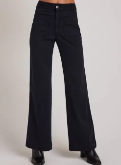 Bella Dahl Lola Two Pocket Wide Leg - Soft Black- Pants