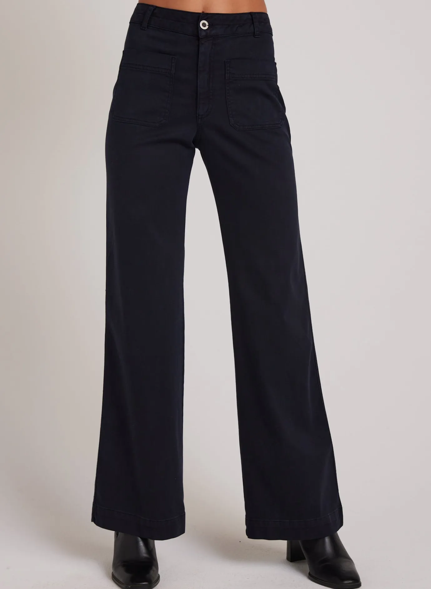 Bella Dahl Lola Two Pocket Wide Leg - Soft Black- Pants
