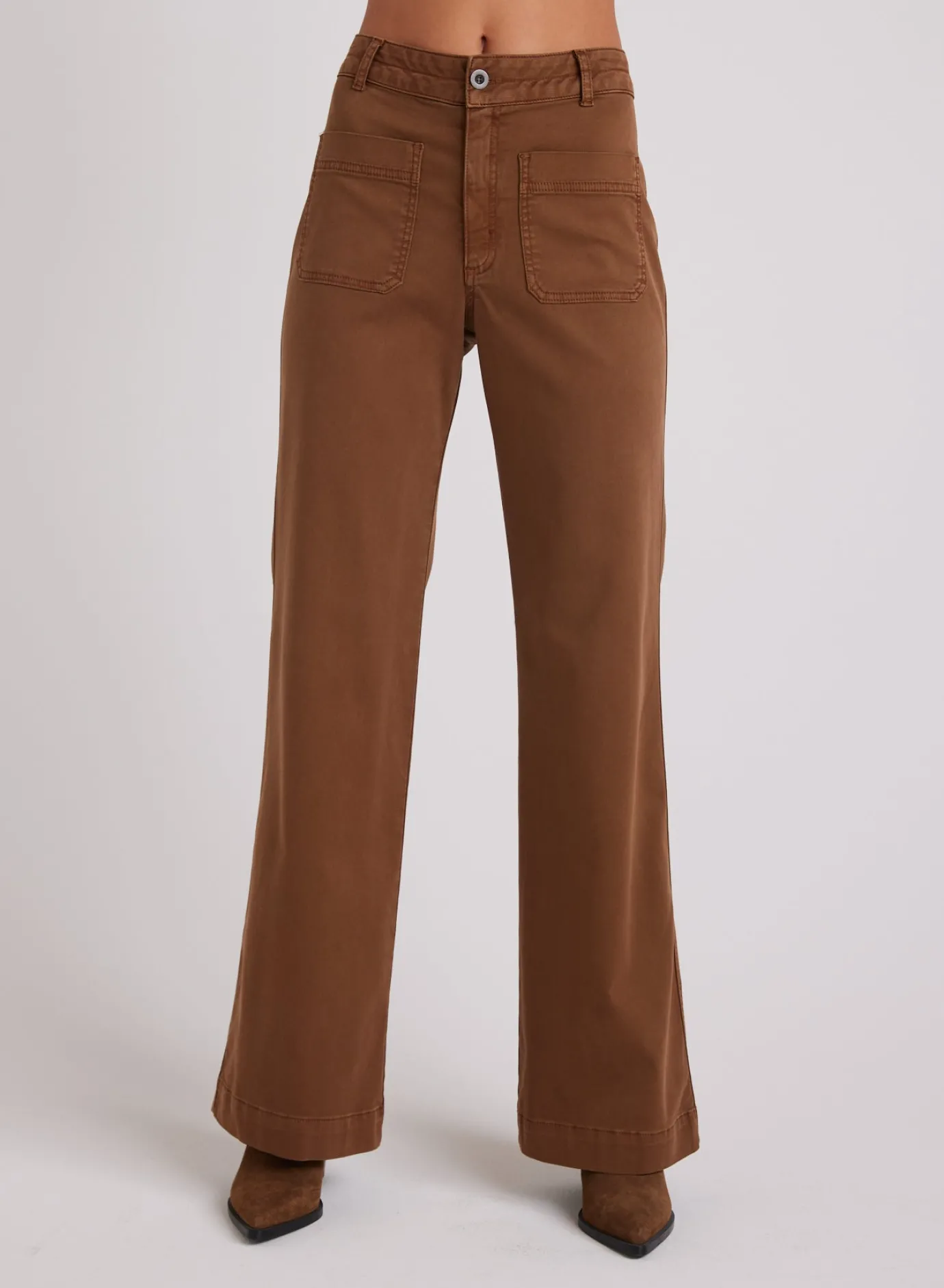 Bella Dahl Lola Two Pocket Wide Leg - Spiced Brown- Pants