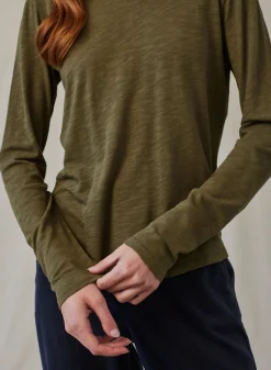 Bella Dahl Long Sleeve Crew Tee - Italian Herb- Long Sleeve