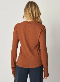 Bella Dahl Long Sleeve Crew Tee - Twilight Gold- Essentials Tops