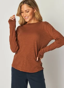 Bella Dahl Long Sleeve Crew Tee - Twilight Gold- Seasonal Essentials
