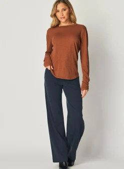 Bella Dahl Long Sleeve Crew Tee - Twilight Gold- T-Shirts