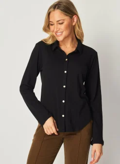 Bella Dahl Long Sleeve Knit Button Down - - Button Down
