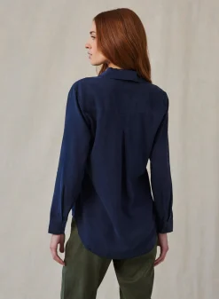 Bella Dahl Long Sleeve Pullover Tunic - Endless Sea- Essentials Tops