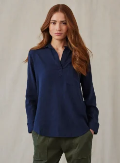 Bella Dahl Long Sleeve Pullover Tunic - Endless Sea- Long Sleeve