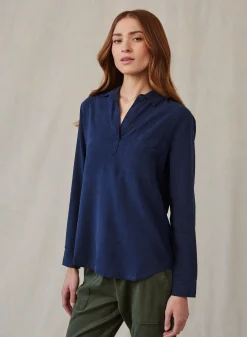 Bella Dahl Long Sleeve Pullover Tunic - Endless Sea- Seasonal Essentials