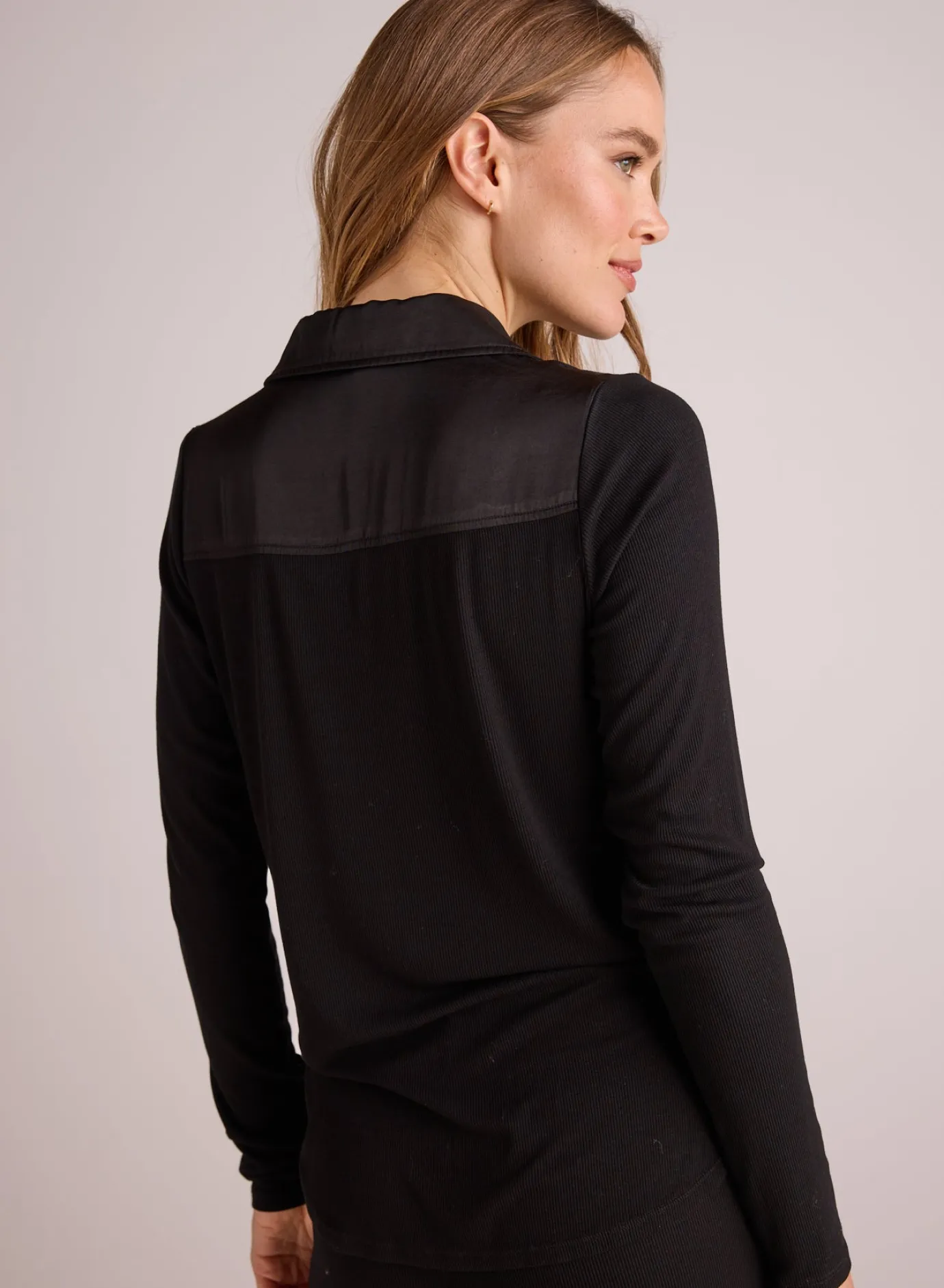 Bella Dahl Long Sleeve Rib Mix Shirt - - Long Sleeve