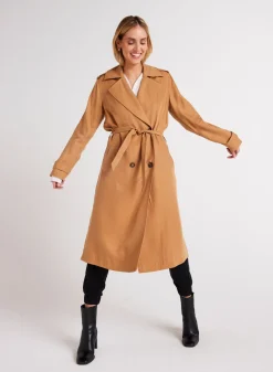 Bella Dahl Luxe Twill Trench Coat - Golden Camel- Outerwear