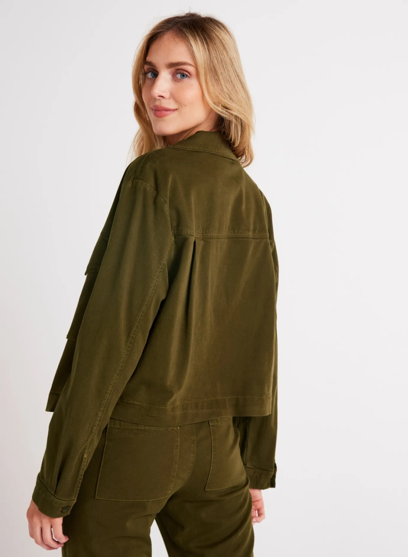 Bella Dahl Madison Flap Pocket Jacket - Olive Spice- Outerwear