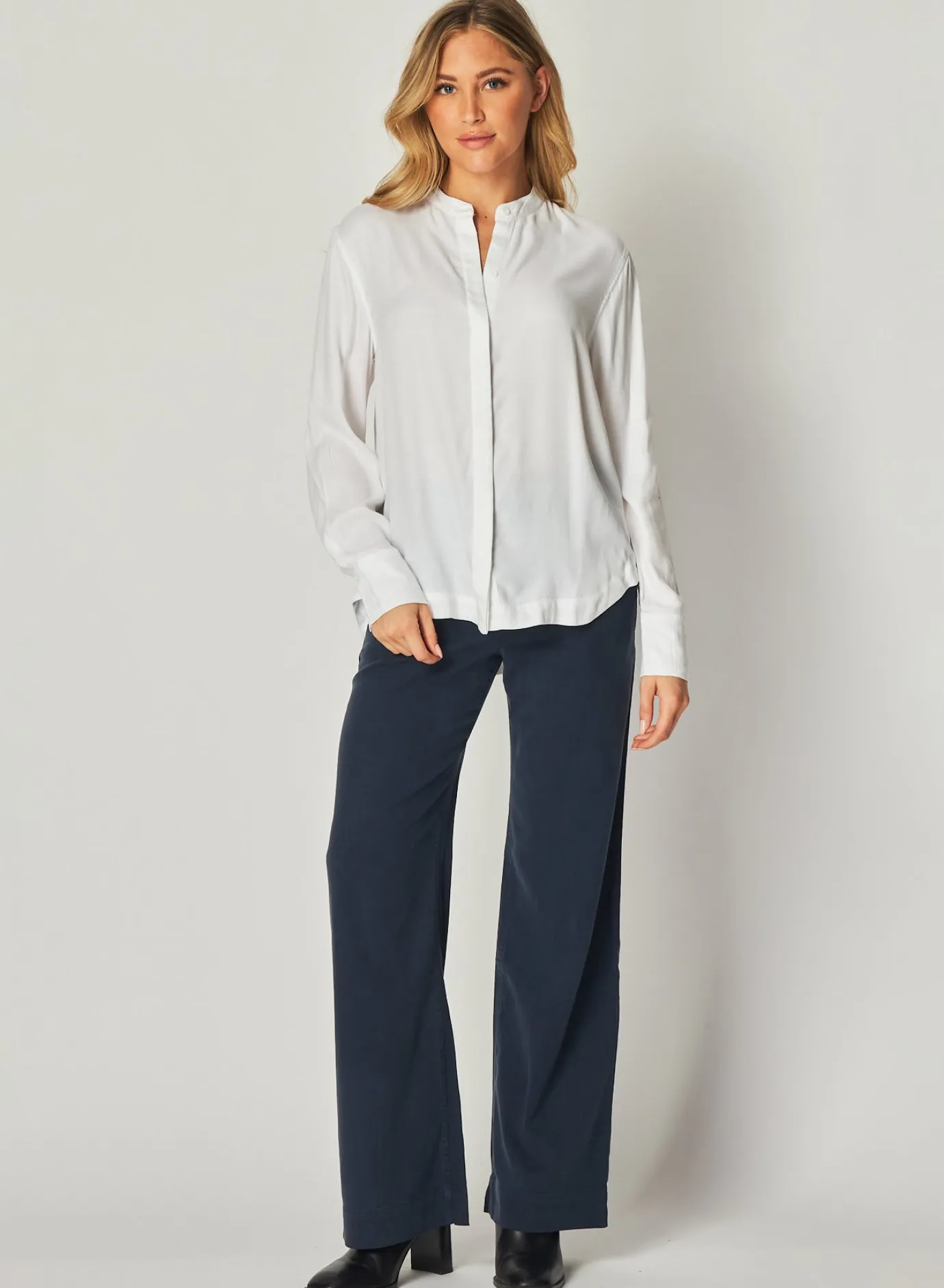 Bella Dahl Mandarin Collar Button Down - - Button Down