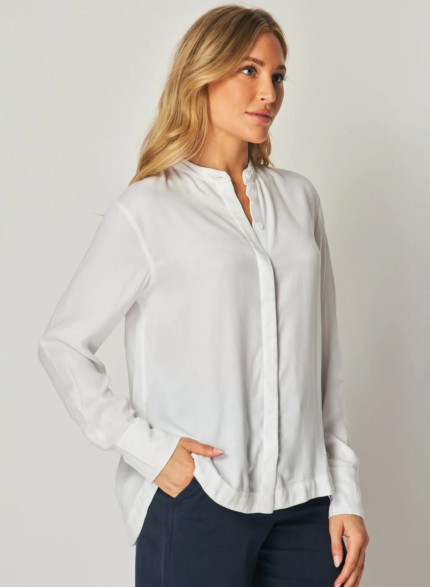 Bella Dahl Mandarin Collar Button Down - - Button Down