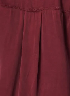 Bella Dahl Mandarin Collar Button Down - Deep Plum- Button Down