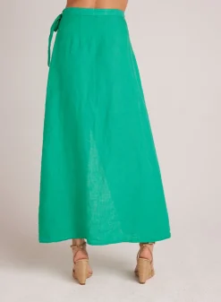 Bella Dahl Maxi Wrap Skirt - Tropical Green- Skirts