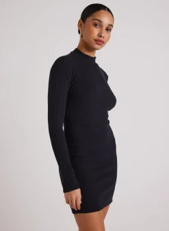 Bella Dahl Mini Mock Neck Dress - - Short Dresses