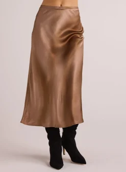 Bella Dahl Nora Midi Bias Skirt - Gold Gradient Print- Skirts