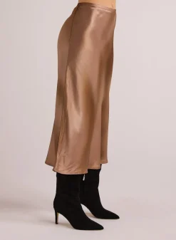 Bella Dahl Nora Midi Bias Skirt - Gold Gradient Print- Skirts