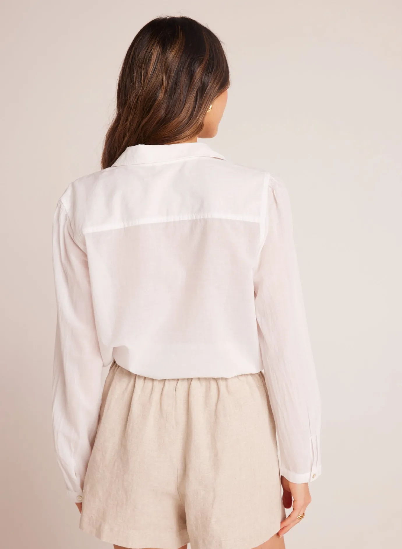 Bella Dahl Pintuck Crop Button Down - - Long Sleeve