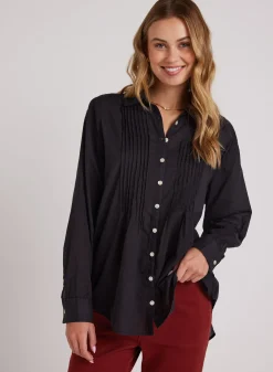 Bella Dahl Pintuck Flowy Shirt - - Button Down
