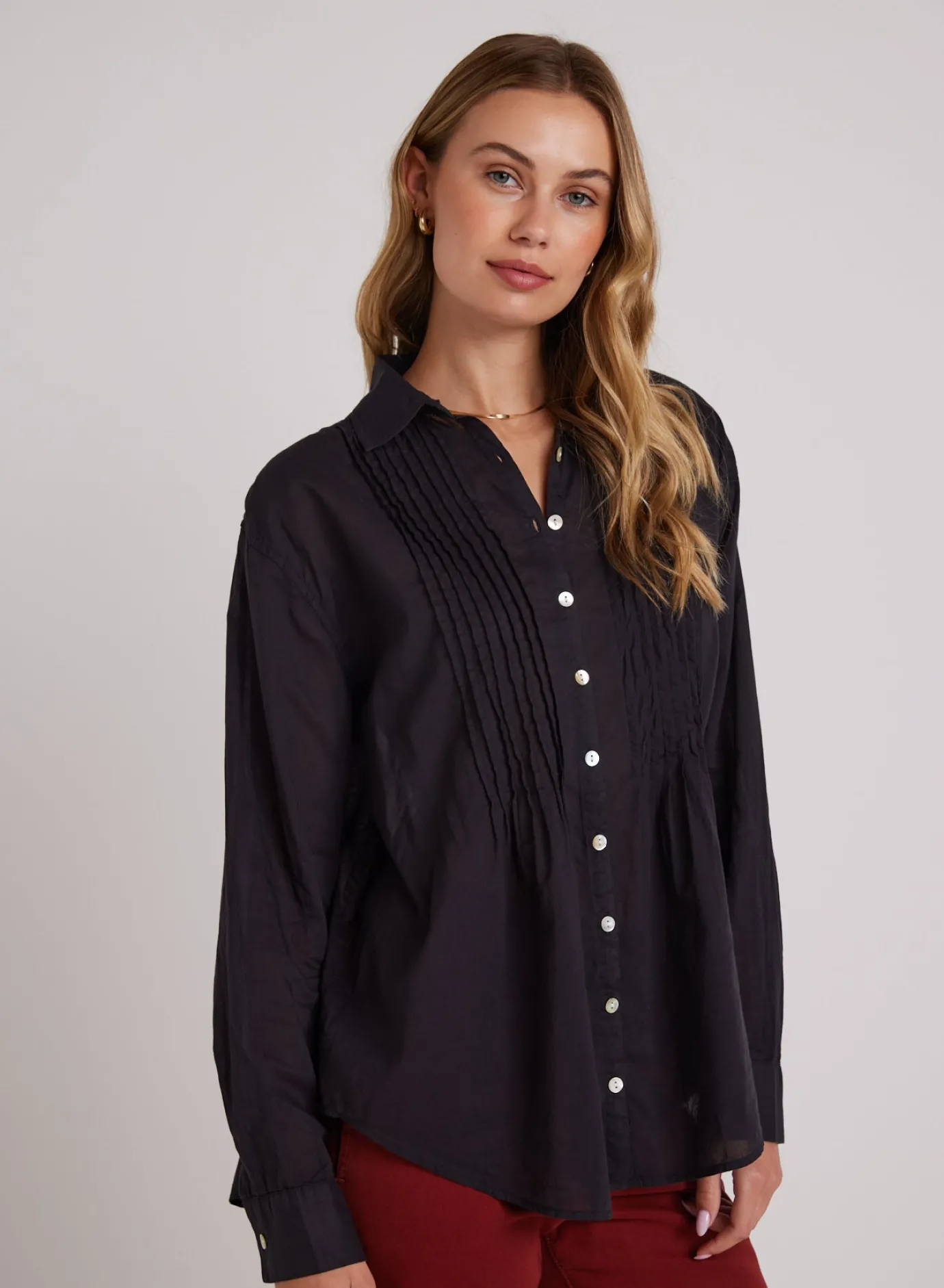 Bella Dahl Pintuck Flowy Shirt - - Button Down