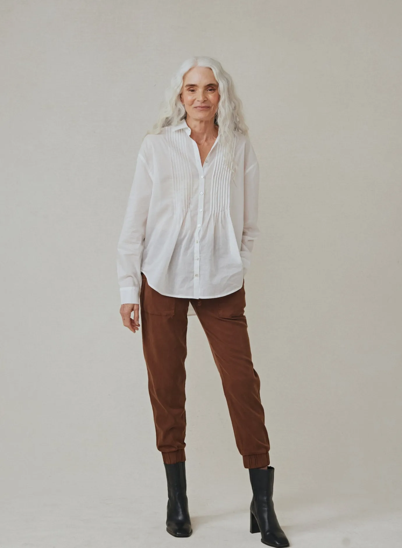 Bella Dahl Pintuck Flowy Shirt - - Long Sleeve
