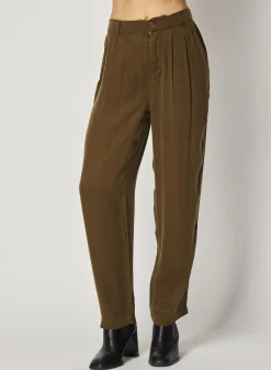 Bella Dahl Pleat Front Trouser - Autumn Olive- Pants