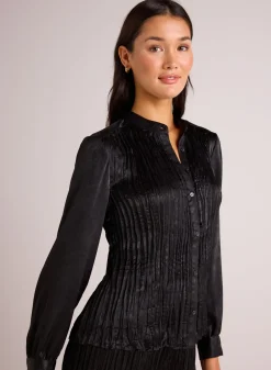 Bella Dahl Pleated Bodice Shirt - - Long Sleeve