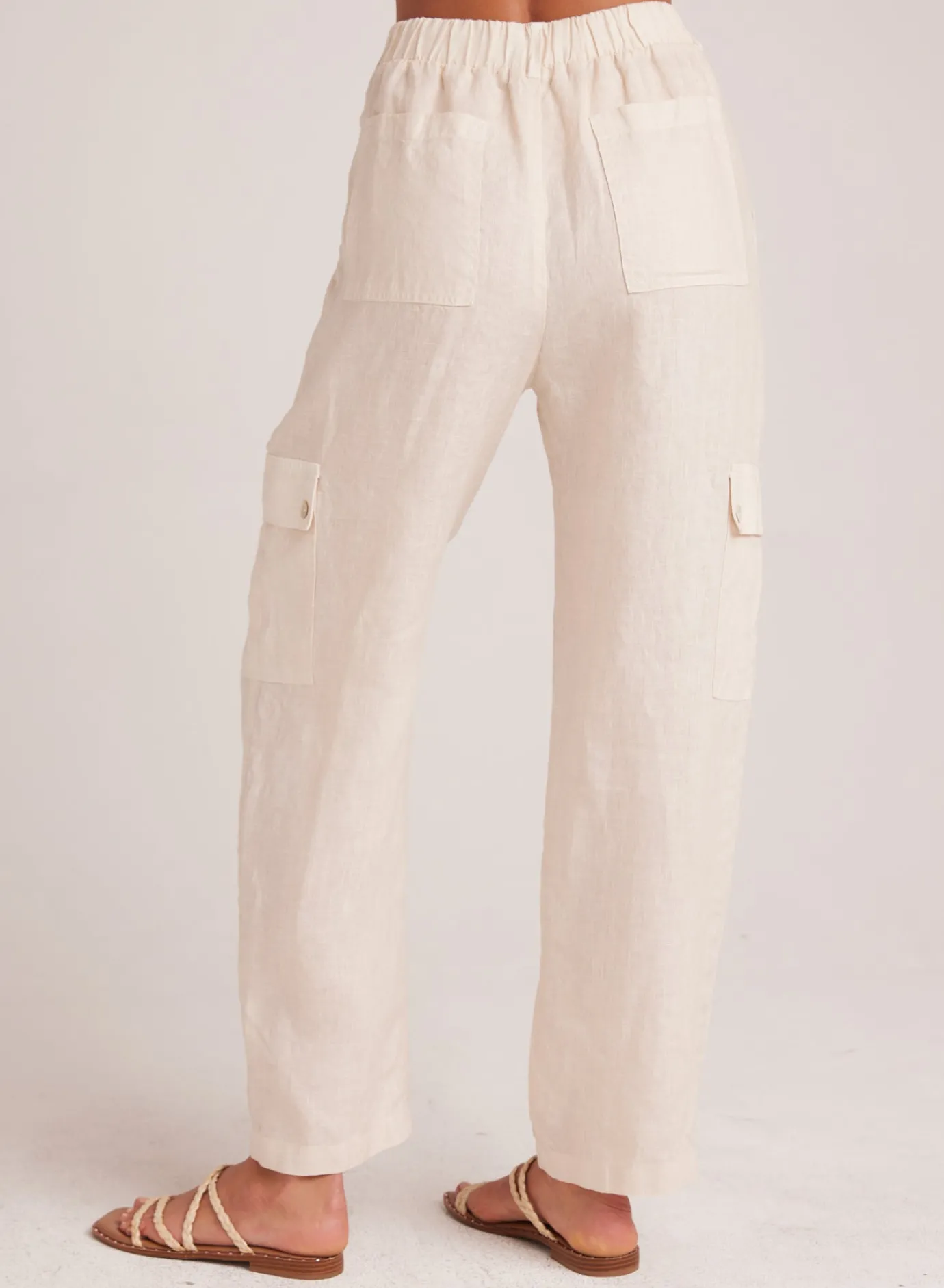 Bella Dahl Pleated Linen Cargo Trousers - Samba Tan- Pants