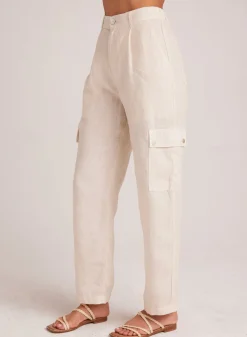 Bella Dahl Pleated Linen Cargo Trousers - Samba Tan- Pants