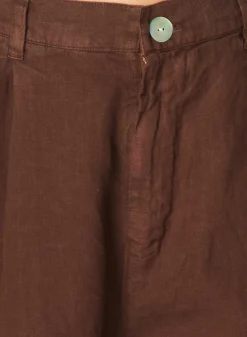 Bella Dahl Pleated Linen Cargo Trousers - Cocoa Cabana- Pants
