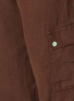Bella Dahl Pleated Linen Cargo Trousers - Cocoa Cabana- Pants