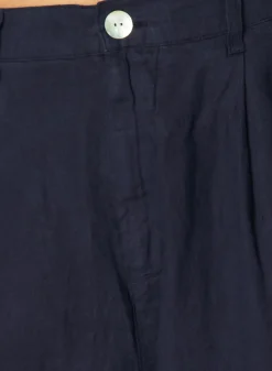 Bella Dahl Pleated Linen Cargo Trousers- Brazilian Navy- Pants
